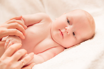 Image showing Two-month old baby girl baby girl