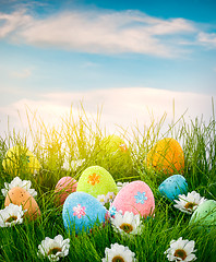 Image showing Decorated easter eggs