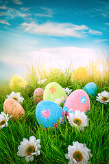 Image showing Decorated easter eggs