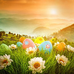 Image showing Decorated easter eggs