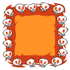 Image showing Cartoon Skulls Square Frame on White Background