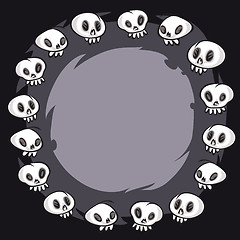 Image showing Cartoon Skulls Round Frame