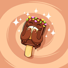 Image showing Happy Cartoon Chocolate Ice Cream