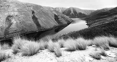 Image showing Reservoir Snake River Canyon Cold Frozen Snow Winter Travel Land