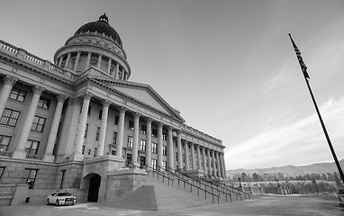 Image showing Security Vehicle Sunrise Landscape Utah State Capital Architectu