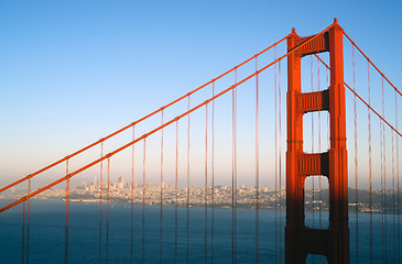 Image showing Sunset San Francisco Golden Gate Bridge Pacific Ocean West Coast