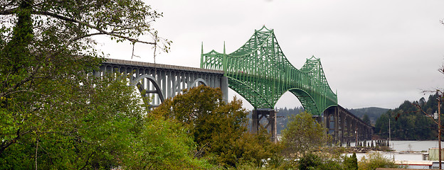 Image showing Yaquina Bay Bridge Highway 101 Newport Oregon United States