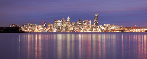 Image showing Downtown Seattle Skyline Elliott Bay Puget Sound Office Building