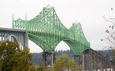 Image showing Yaquina Bay Bridge Highway 101 Newport Oregon United States