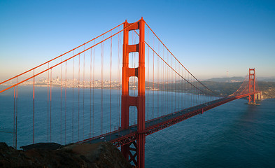 Image showing Sunset San Francisco Golden Gate Bridge Pacific Ocean West Coast