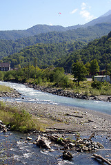 Image showing Parachute and river