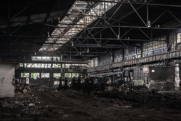 Image showing Large industrial hall under construction