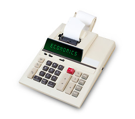 Image showing Old calculator - economics