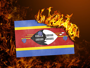 Image showing Flag burning - Swaziland