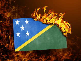 Image showing Flag burning - Solomon Islands