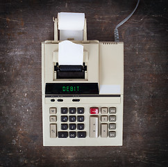 Image showing Old calculator - debit