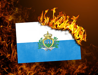 Image showing Flag burning - San Marino