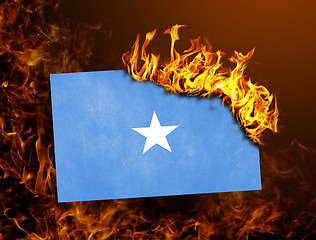 Image showing Flag burning - Somalia