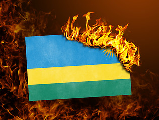 Image showing Flag burning - Rwanda