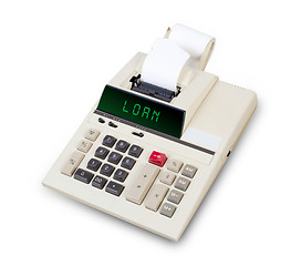 Image showing Old calculator - loan