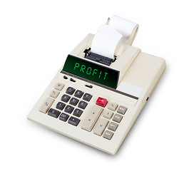 Image showing Old calculator - profit