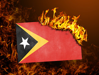 Image showing Flag burning - East Timor