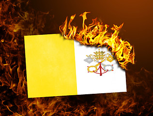 Image showing Flag burning - Vatican City