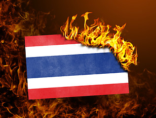 Image showing Flag burning - Thailand