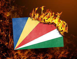 Image showing Flag burning - Seychelles