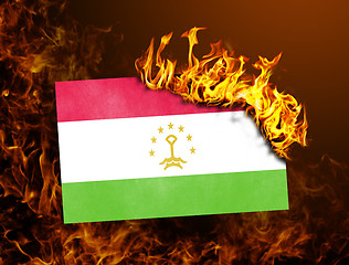 Image showing Flag burning - Tajikistan