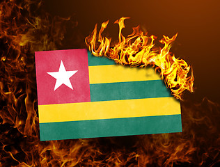 Image showing Flag burning - Togo