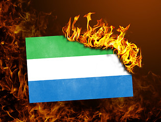Image showing Flag burning - Sierra Leone
