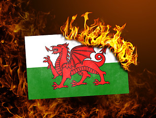 Image showing Flag burning - Wales