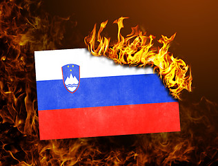 Image showing Flag burning - Slovenia