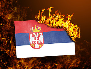 Image showing Flag burning - Serbia