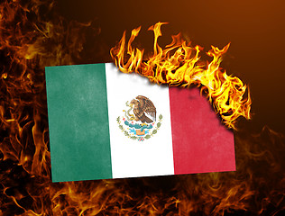 Image showing Flag burning - Mexico