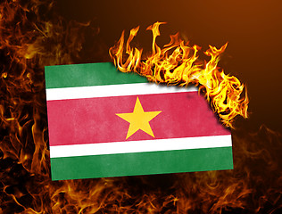 Image showing Flag burning - Suriname