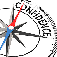 Image showing Compass with confidence word
