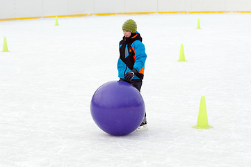Image showing Boy run with a ball
