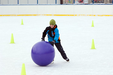 Image showing Boy run with a ball