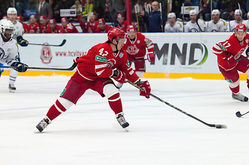 Image showing A. Korolyov (42) with a puck