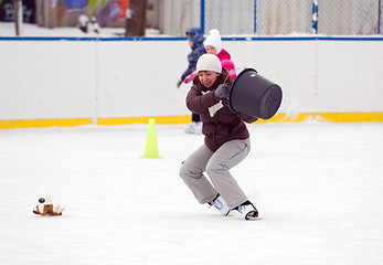 Image showing Falling down with bucket