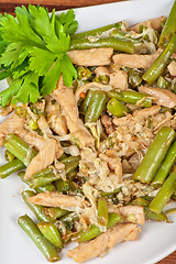 Image showing Green beans with chicken