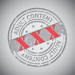 Image showing Grunge adult content circle stamp with XXX text