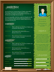 Image showing Cool school theme resume design with chalkboard