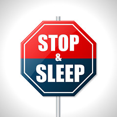 Image showing Stop and sleep traffic sign