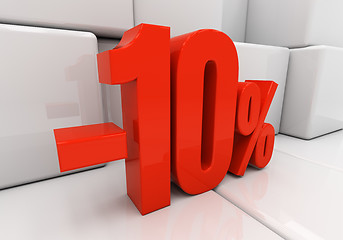 Image showing 3D red 10 percent