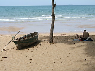 Image showing Couple enjoying beach
