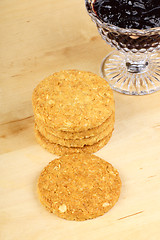 Image showing Cereal cookies and jam