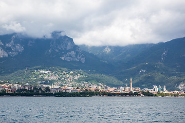 Image showing Beautiful view of Lecco on Como lake, Italy